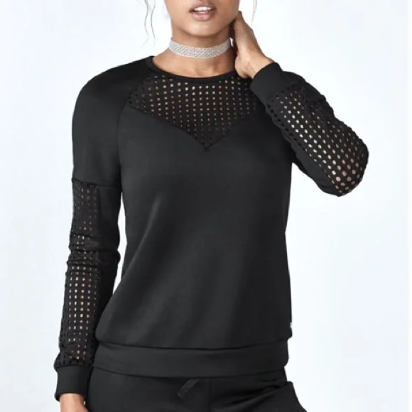 Fabletics Black Tilly Sweatshirt Workout Top Size Medium - Picture 1 of 8
